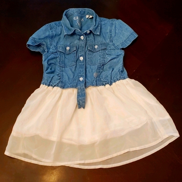GUESS Girls' Denim dress size 2 - Picture 1 of 4